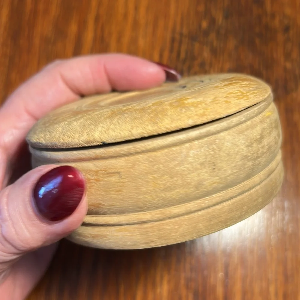Vintage Hand Made Wooden Trinket Box